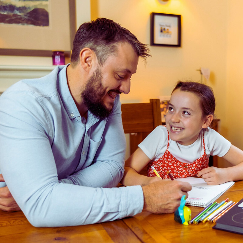Little girl and father